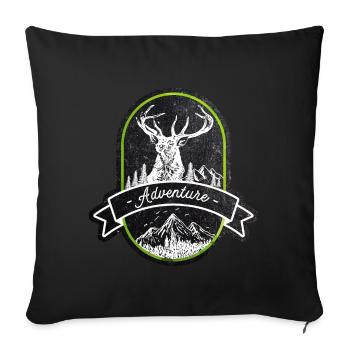 Wanderlust - Abenteuer Wandern - Sofakissenbezug 45 x 45 cm - Schwarz - Vorne