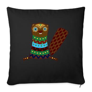 beaver - Sofa pillowcase 17,3'' x 17,3'' (45 x 45 cm) - black - Front