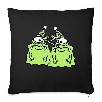 2 amis équipe couple anniversaire seul solitaire deuil - Housse de coussin décorative 45 x 45 cm - noir - Devant