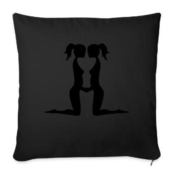 signe astrologique gemeaux - Housse de coussin décorative 45 x 45 cm - noir - Devant