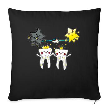 Healthy teeth - Sofa pillowcase 17,3'' x 17,3'' (45 x 45 cm) - black - Front