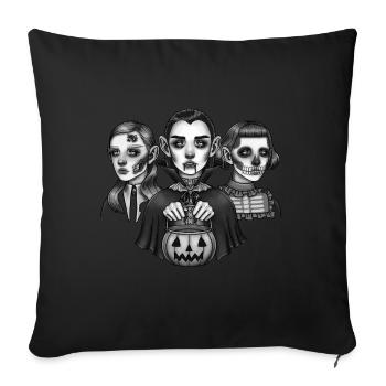 Trick-or-Treat-Monster - Sofakissenbezug 45 x 45 cm - Schwarz - Vorne