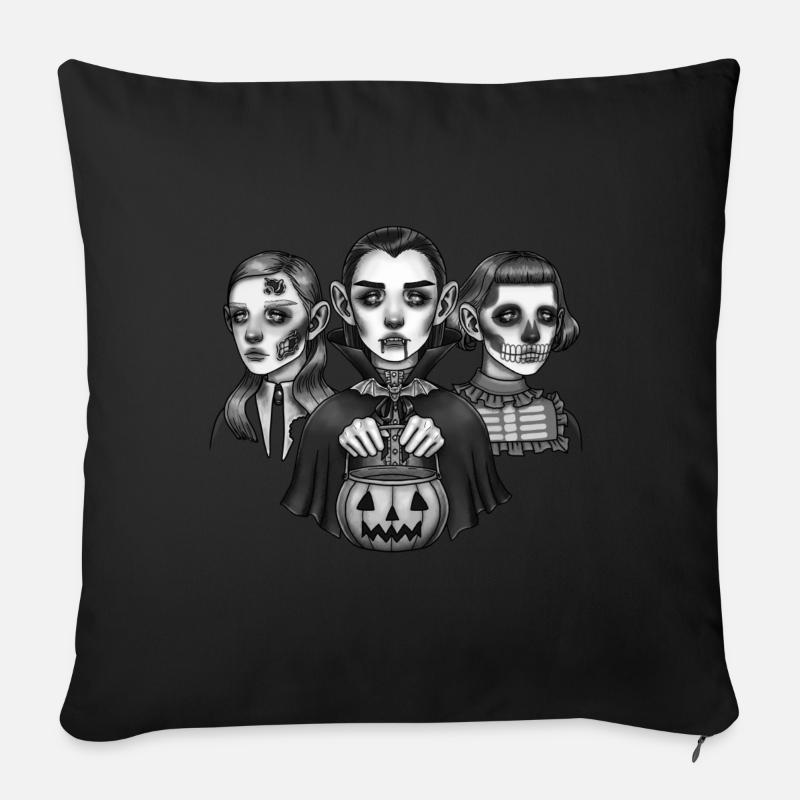 Trick-or-Treat Monsters - Sofa pillowcase 17,3'' x 17,3'' (45 x 45 cm) - black