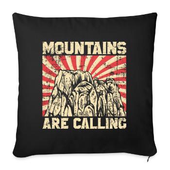 Montagnes de montagnes - Housse de coussin décorative 45 x 45 cm - noir - Devant