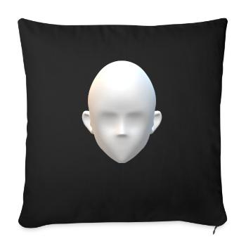 Gesicht - Sofakissenbezug 45 x 45 cm - Schwarz - Vorne