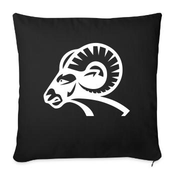 Schafskopf Schafkopf Schafbock - Sofakissenbezug 45 x 45 cm - Schwarz - Vorne