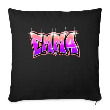 Graffiti Name EMMA Pink - Sofa pillowcase 17,3'' x 17,3'' (45 x 45 cm) - black - Front