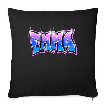 Graffiti Name Emma Pink Blue - Housse de coussin décorative 45 x 45 cm - noir - Devant