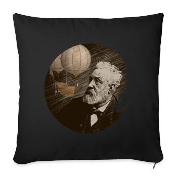 Visionnaire - Jules Verne Véhicule Aéronautique 1 - Housse de coussin décorative 45 x 45 cm - noir - Devant