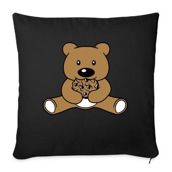 cookie eat biscuit hunger delicious nibble baer sues - Sofa pillowcase 17,3'' x 17,3'' (45 x 45 cm) - black - Front