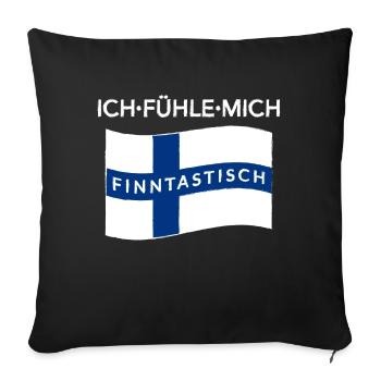 Finland finntastic Suomi Helsinki gift - Sofa pillowcase 17,3'' x 17,3'' (45 x 45 cm) - black - Front