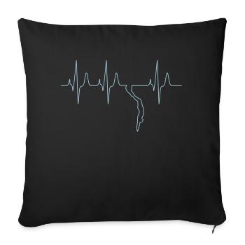 Apnoetauchen Freitaucher Herzschlag - Sofakissenbezug 45 x 45 cm - Schwarz - Vorne