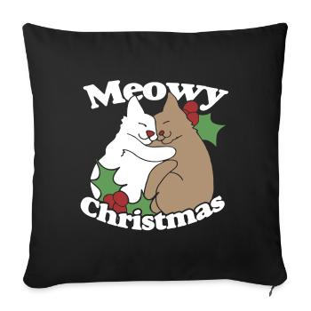 Meowy Christmas Shirt - Sofa pillowcase 17,3'' x 17,3'' (45 x 45 cm) - black - Front