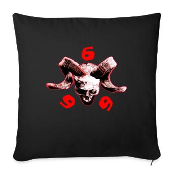 skull 666 - Sofa pillowcase 17,3'' x 17,3'' (45 x 45 cm) - black - Front