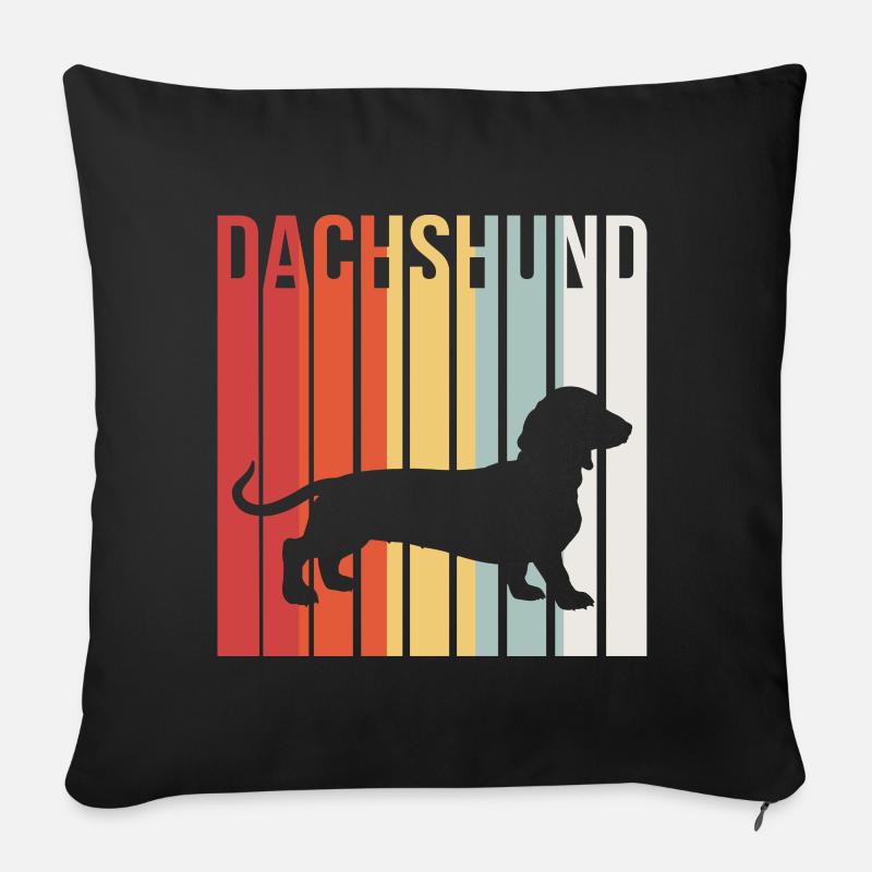 dachshund - Sofa pillowcase 17,3'' x 17,3'' (45 x 45 cm) - black