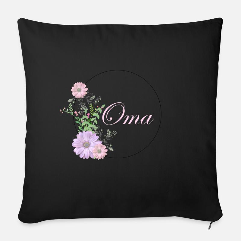 Oma - Sofakissenbezug 45 x 45 cm - Schwarz