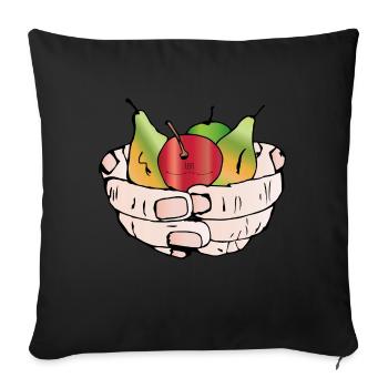 Eine Hand voll Obst... - Sofakissenbezug 45 x 45 cm - Schwarz - Vorne