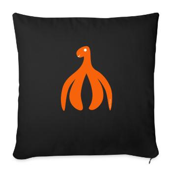 clito power orange - Sofa pillowcase 17,3'' x 17,3'' (45 x 45 cm) - black - Front