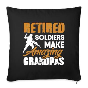 Des soldats à la retraite font une chemise étonnante de papis - Housse de coussin décorative 45 x 45 cm - noir - Devant