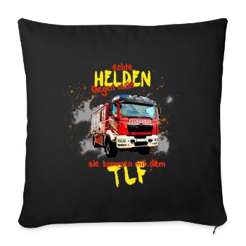 Fire engine Fire engine Fire engine - Sofa pillowcase 17,3'' x 17,3'' (45 x 45 cm) - black - Front