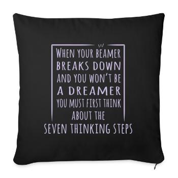 Quand votre Beamer tombe en panne - les 7 étapes de la réflexion - Housse de coussin décorative 45 x 45 cm - noir - Devant