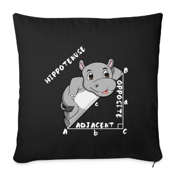 Hippotenuse Cool Fun Shirt Pythagoras Math Lovers - Sofa pillowcase 17,3'' x 17,3'' (45 x 45 cm) - black - Front