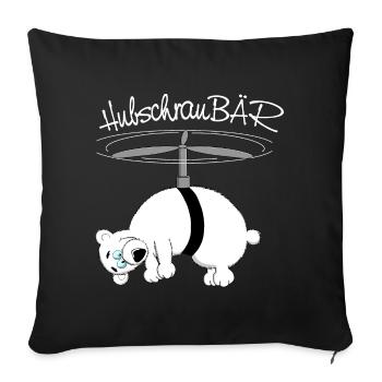L’ours chaud et drôle - Housse de coussin décorative 45 x 45 cm - noir - Devant