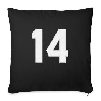14 american football, baseball sports jersey number - Sofa pillowcase 17,3'' x 17,3'' (45 x 45 cm) - black - Front