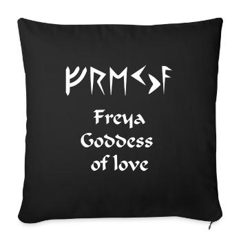 Freya déesse de l'amour - Housse de coussin décorative 45 x 45 cm - noir - Devant
