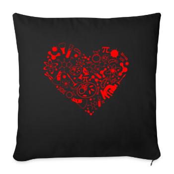 Science heart - Housse de coussin décorative 45 x 45 cm - noir - Devant