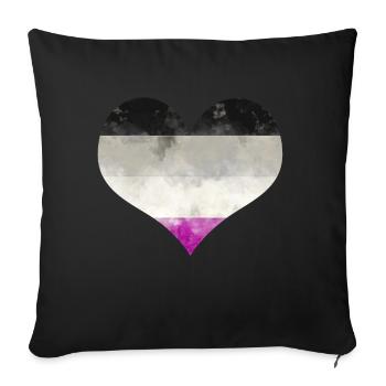 Asexuell Flagge Herz - Sofakissenbezug 45 x 45 cm - Schwarz - Vorne