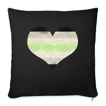 Agender Flagge Herz - Sofakissenbezug 45 x 45 cm - Schwarz - Vorne