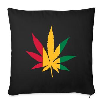 Cannabis Rastafari - Sofakissenbezug 45 x 45 cm - Schwarz - Vorne
