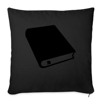 cartoon vector book reader bookseller writer - Sofa pillowcase 17,3'' x 17,3'' (45 x 45 cm) - black - Front