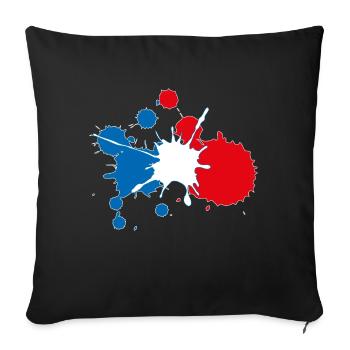 France bleu blanc rouge Design Peinture BBR - Housse de coussin décorative 45 x 45 cm - noir - Devant