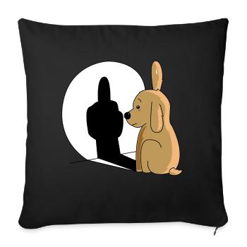 chien miroir ombres majeur cadeau drôle - Housse de coussin décorative 45 x 45 cm - noir - Devant