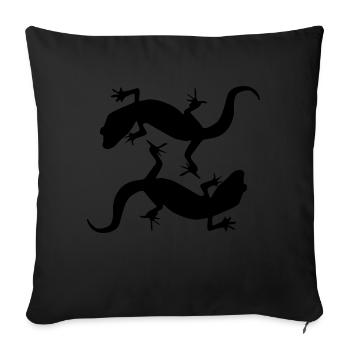 geckos - Sofa pillowcase 17,3'' x 17,3'' (45 x 45 cm) - black - Front