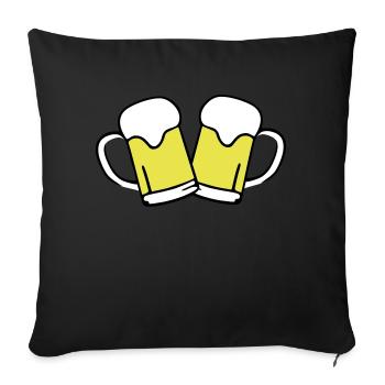 Beer, bière - Housse de coussin décorative 45 x 45 cm - noir - Devant