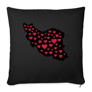 iran_liebe_02 - Sofa pillowcase 17,3'' x 17,3'' (45 x 45 cm) - black - Front