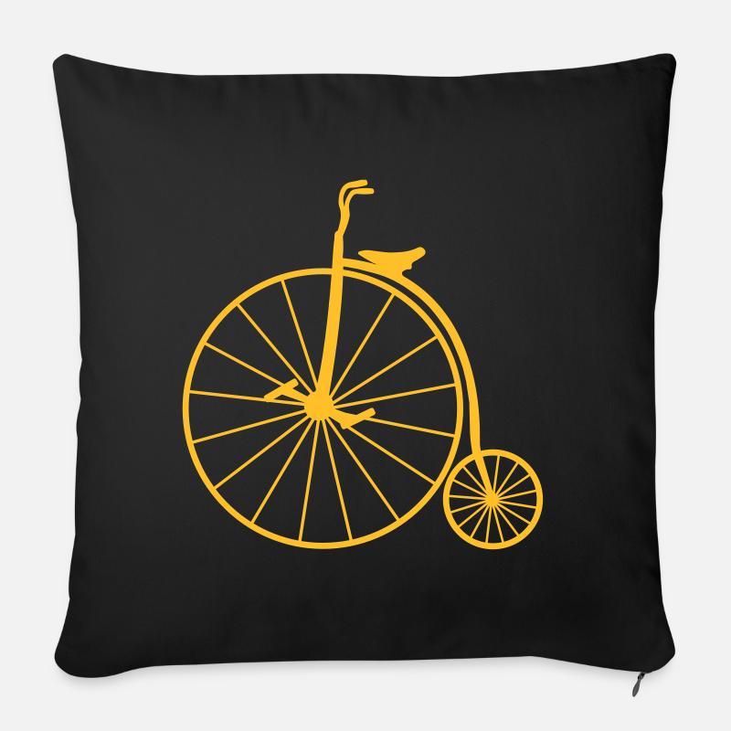 Hochrad Retro Fahrrad - Sofakissenbezug 45 x 45 cm - Schwarz