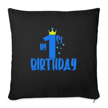 Mon premier anniversaire - Housse de coussin décorative 45 x 45 cm - noir - Devant