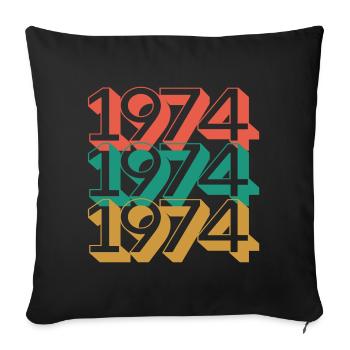 Retro 1974 Color Block Pattern - Sofa pillowcase 17,3'' x 17,3'' (45 x 45 cm) - black - Front