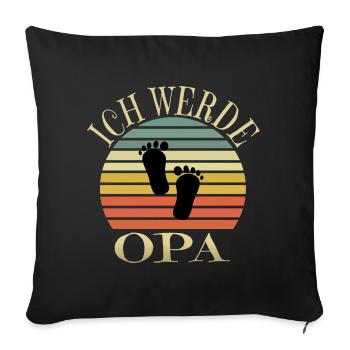 I will be grandpa - Sofa pillowcase 17,3'' x 17,3'' (45 x 45 cm) - black - Front
