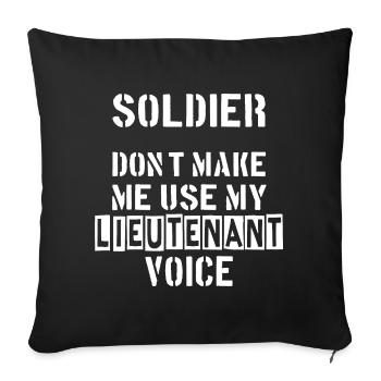 Lieutenant. Soldat. Camarade. Militaire. - Housse de coussin décorative 45 x 45 cm - noir - Devant