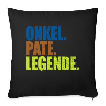 onkel pate legende - Sofakissenbezug 45 x 45 cm - Schwarz - Vorne