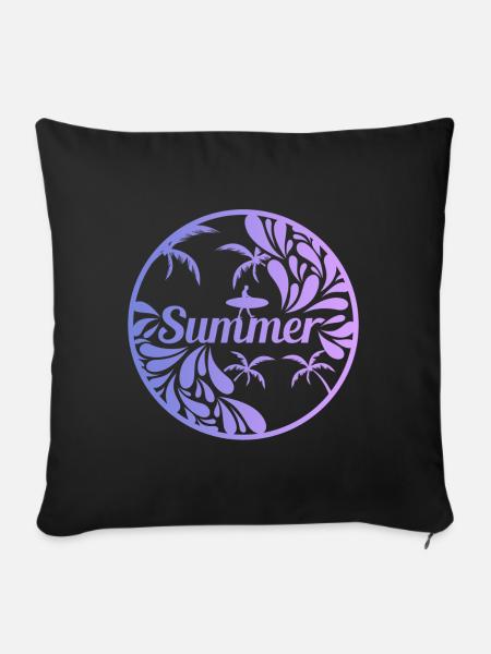 Sommer - Sofakissenbezug 45 x 45 cm - Schwarz