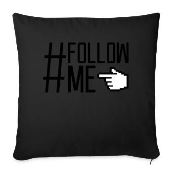 Hand pointer follow - Sofa pillowcase 17,3'' x 17,3'' (45 x 45 cm) - black - Front