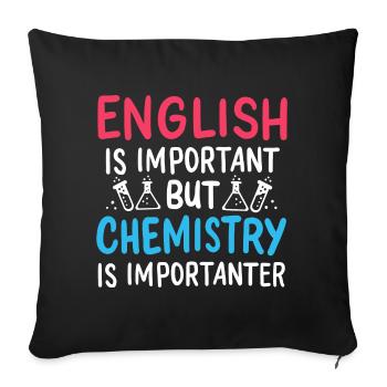 L'anglais drôle est important La chimie est - Housse de coussin décorative 45 x 45 cm - noir - Devant