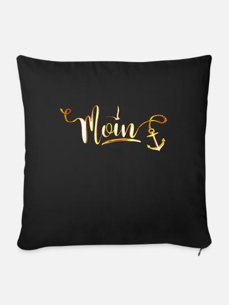 Moin gold - Sofakissenbezug 45 x 45 cm - Schwarz