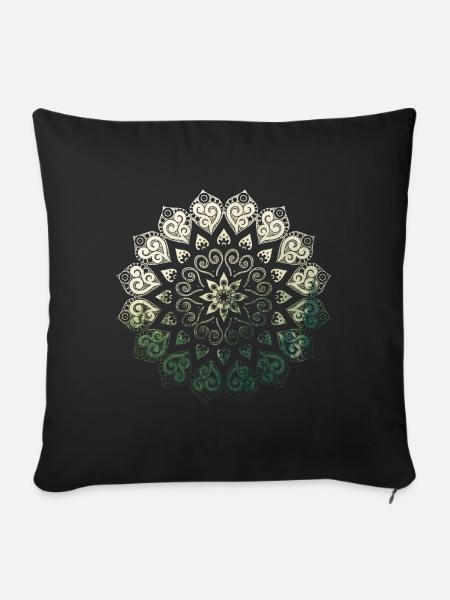 Mandala - Sofakissenbezug 45 x 45 cm - Schwarz